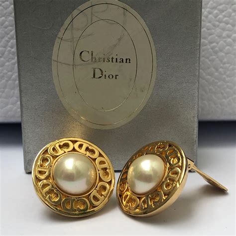 pearl earrings dior|vintage Dior pearl earrings.